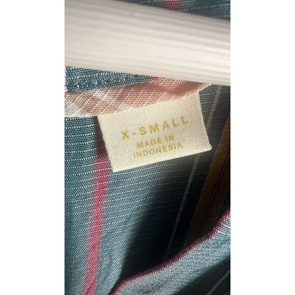 Anthropologie Maeve Top XS Byron Stripe Balloon Sleeve Blue Pullover Peasant - Picture 6 of 9